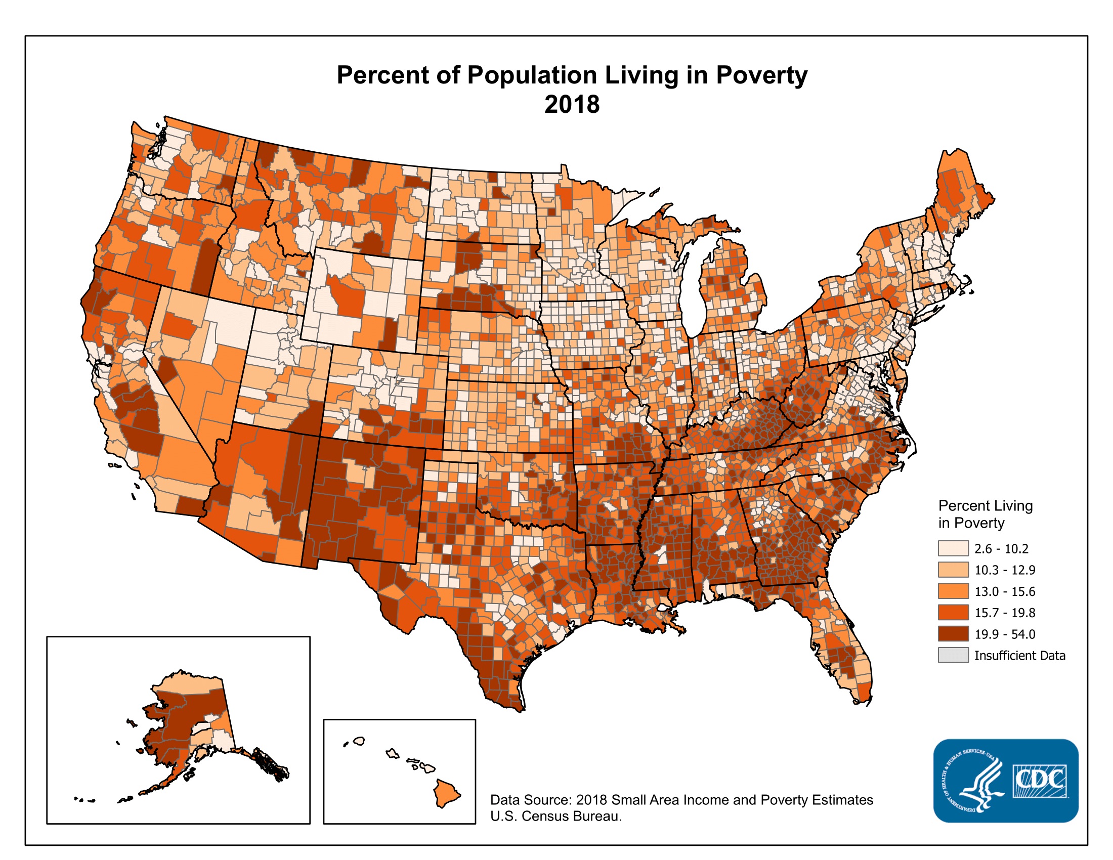 CDC, US Census, 2018 Small Area Income and Poverty Measurements